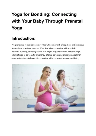 Yoga for pregnancy