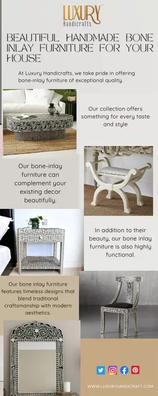 Beautiful Handmade Bone Inlay Furniture for Your House