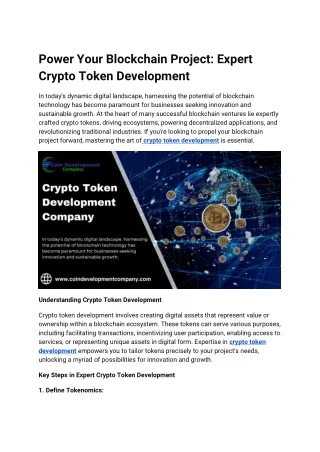 Power Your Blockchain Project_ Expert Crypto Token Development