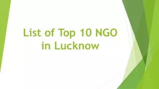 List of Top 10 NGO in Lucknow