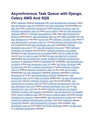 Asynchronous Task Queue with Django, Celery AWS And SQS.docx