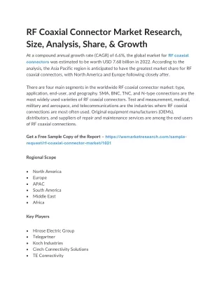 RF Coaxial Connector Market