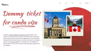 Dummy ticket for Canada visa at an incredibly low cost of just $5!