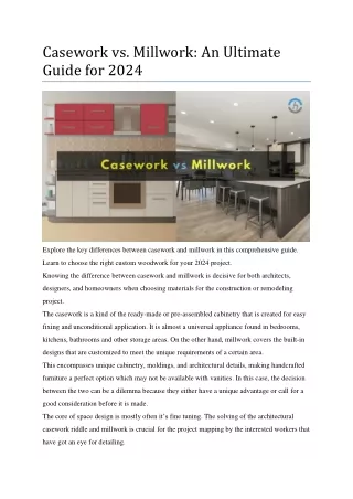 Casework vs. Millwork: An Ultimate Guide for 2024