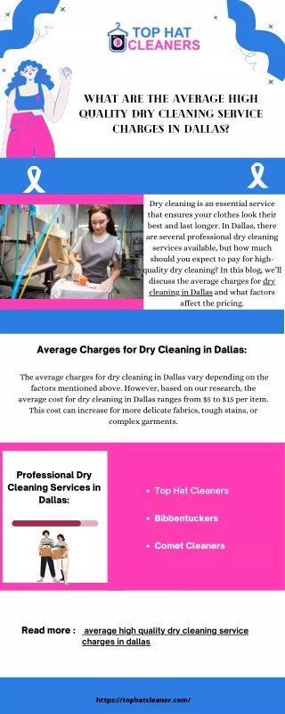 what are the average high quality dry cleaning service charges in dallas