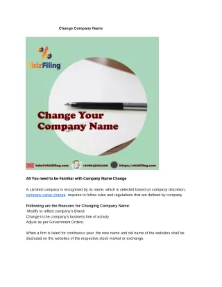 Change your Company Name Made Easy