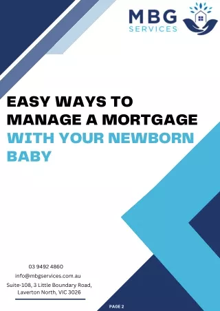 Easy Ways to Manage a Mortgage With Your Newborn Baby