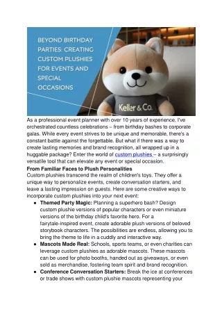 Beyond Birthday Parties_ Creating Custom Plushies for Events and Special Occasions