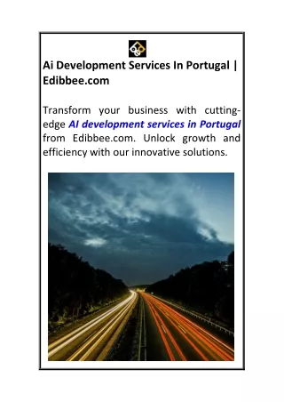 Ai Development Services In Portugal  Edibbee.com