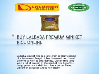 BUY LALBABA PREMIUM MINIKET RICE ONLINE