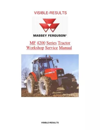 Massey Ferguson MF 4245 Tractor Service Repair Manual