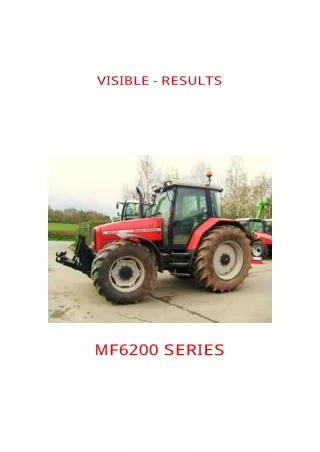 Massey Ferguson MF 6235 Tractor Service Repair Manual