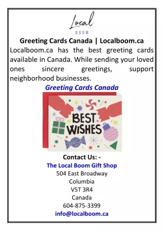 Greeting Cards Canada Localboom.ca