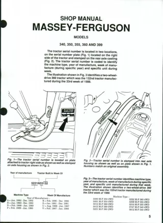 MASSEY FERGUSON MF340 TRACTOR Service Repair Manual