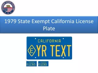 1979 State Exempt California License Plate