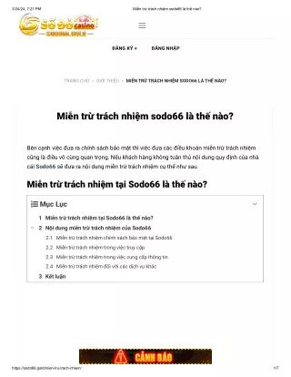 Miễn trừ trách nhiệm sodo66 là thế nào?