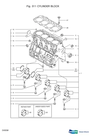 DAEWOO DOOSAN DX55W WHEELED EXCAVATOR Service Repair Manual