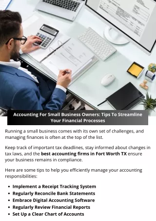 Accounting For Small Business Owners: Tips To Streamline Your Financial Processe