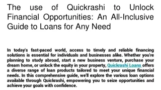 Looking For loans Apply Quickrashi loan Service.