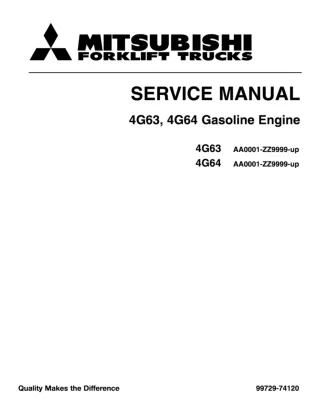 Mitsubishi FGC30 Forklift Trucks (Engine) Service Repair Manual