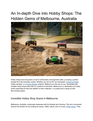 An In-depth Dive into Hobby Shops_ The Hidden Gems of Melbourne, Australia