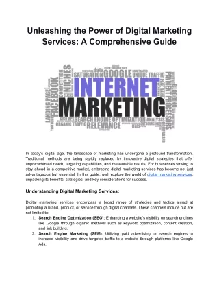 Unleashing the Power of Digital Marketing Services_ A Comprehensive Guide