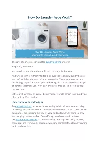 How Do Laundry Apps Work
