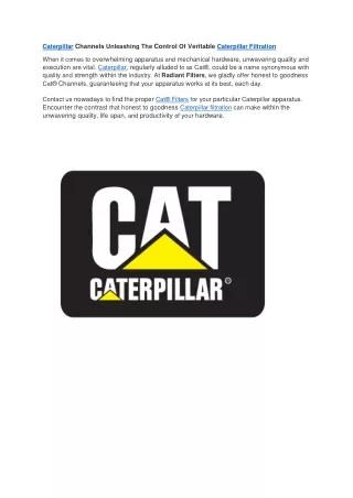 Caterpillar Filters - Dubai Sharjah Abu Dhabi - UAE | Radiant Filters