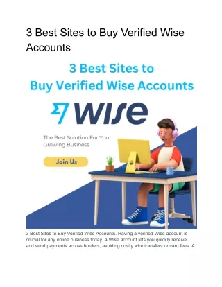 3 Best Sites to Buy Verified Wise Accounts