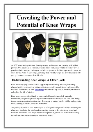 Unveiling the Power and Potential of Knee Wraps
