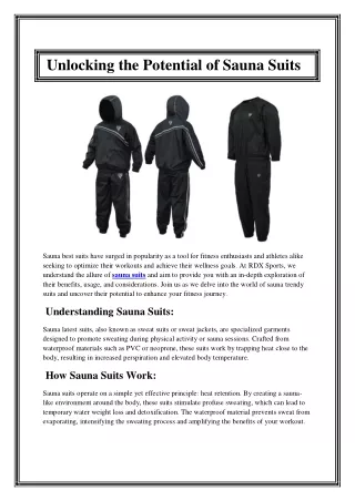 Unlocking the Potential of Sauna Suits