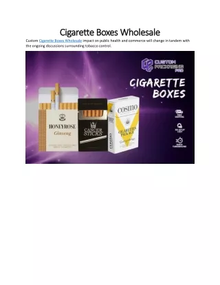 Cigarette Boxes Wholesale