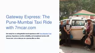 Gateway Express: The Pune-Mumbai Taxi Ride