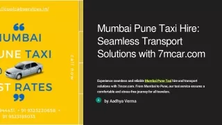 Mumbai Pune Taxi Hire: Seamless Transport Solutions