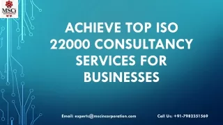 Achieve top ISO 22000 consultancy services for businesses