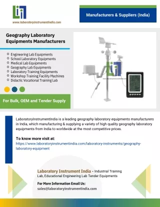 Geography Laboratory Equipments Manufacturers