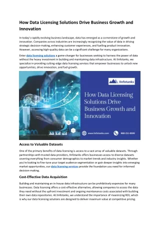 How Data Licensing Solutions Drive Business Growth and Innovation