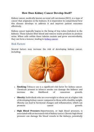 How Does Kidney Cancer Develop?