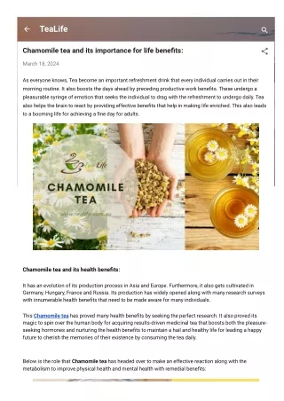 Chamomile Tea