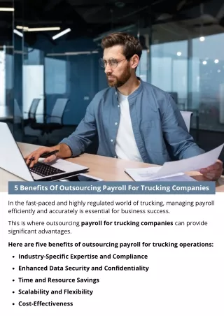 5 Benefits Of Outsourcing Payroll For Trucking Companies