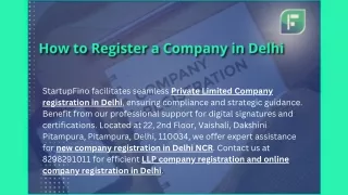 Company registration in Delhi startupfino