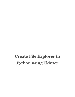 Create File Explorer in Python using Tkinter