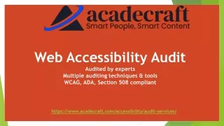 Expert Audit Services: Compliance, Usability, and Inclusivity