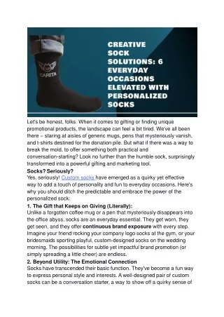 Creative Sock Solutions_ 6 Everyday Occasions Elevated with Personalized Socks