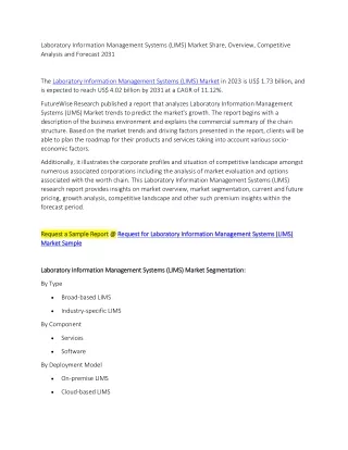 Laboratory Information Management Systems (LIMS) Market Share