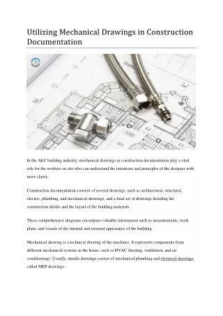 Utilizing Mechanical Drawings in Construction Documentation