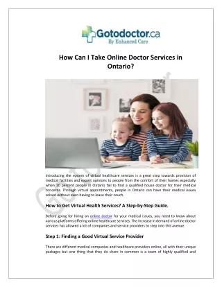 Navigating Online Doctor Services in Ontario: A Comprehensive Guide