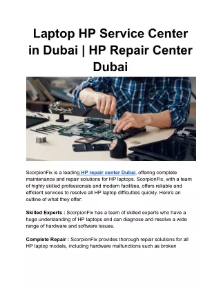 Laptop HP Service Center in Dubai _ HP Repair Center Dubai