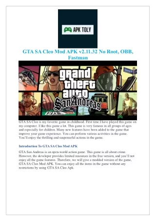 GTA SA Cleo Mod APK v2.11.32 No Root, OBB, Fastman