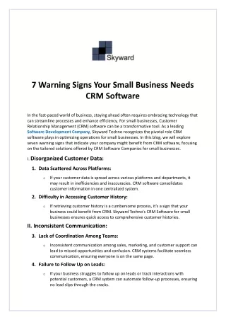 7 Warning Signs Your Small Business Needs CRM Software